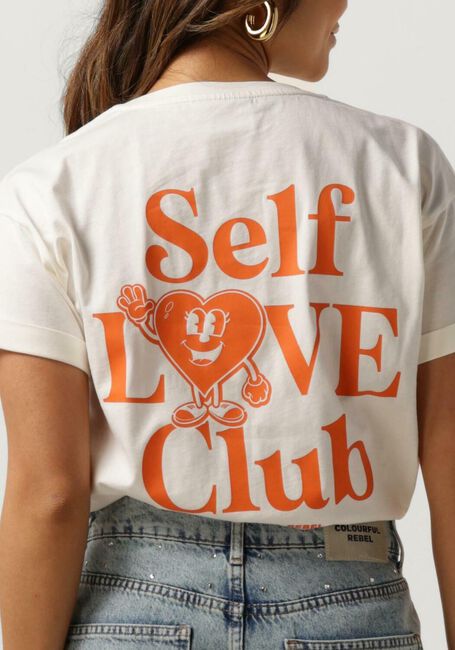 Weiße COLOURFUL REBEL T-shirt SELF LOVE CLUB BOXY TEE - large