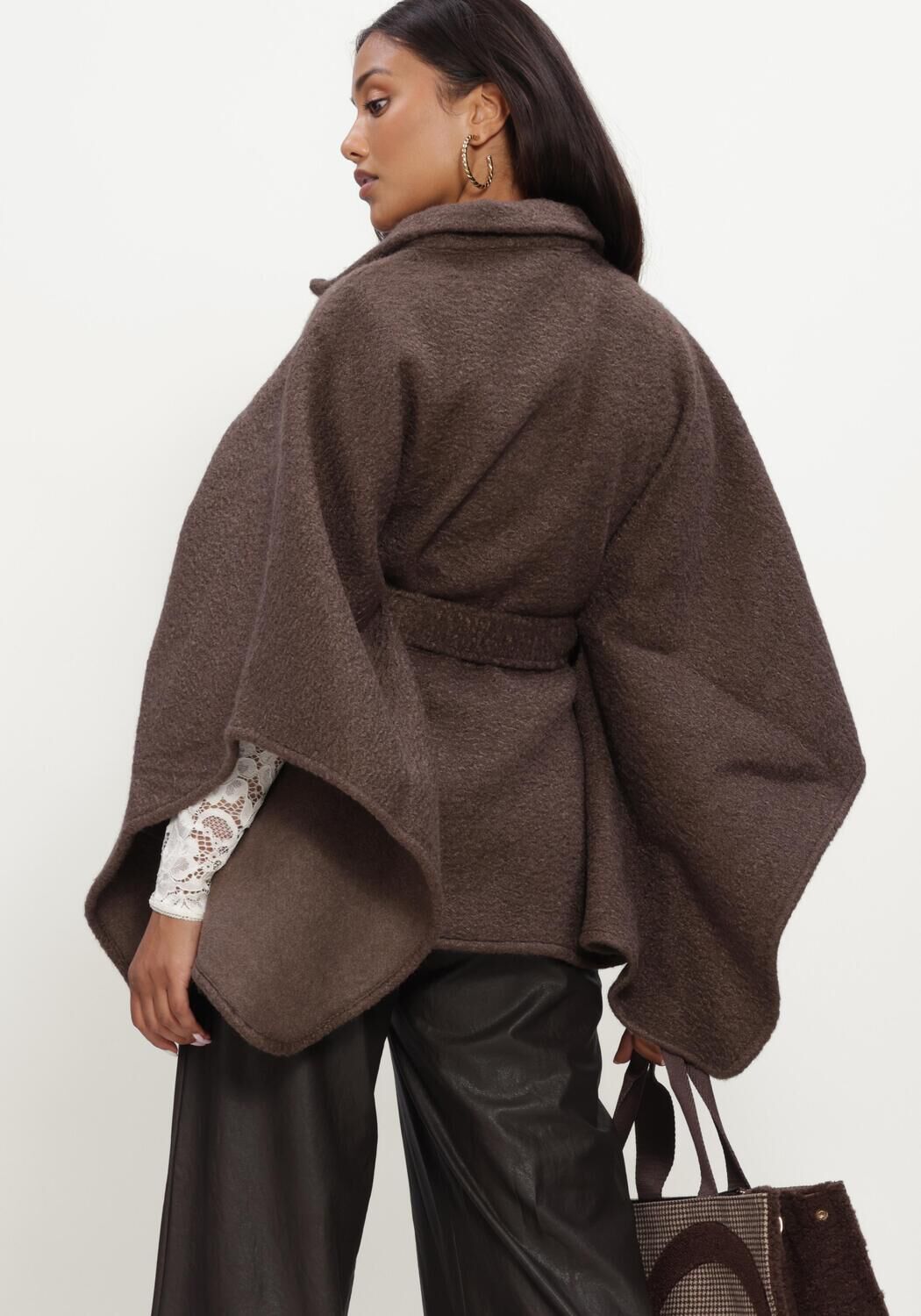 Braune LIU JO Schal LOGO - CLOACK/PONCHO - large