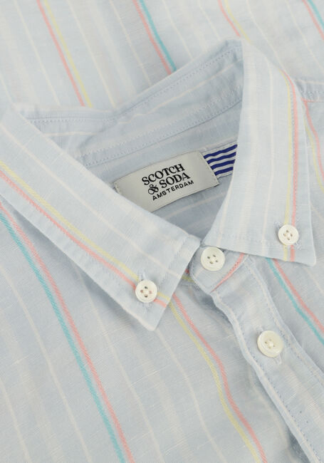 Hellblau SCOTCH & SODA Klassische Hemden YARN-DYED STRIPE COTTON LINEN SHIRT - large