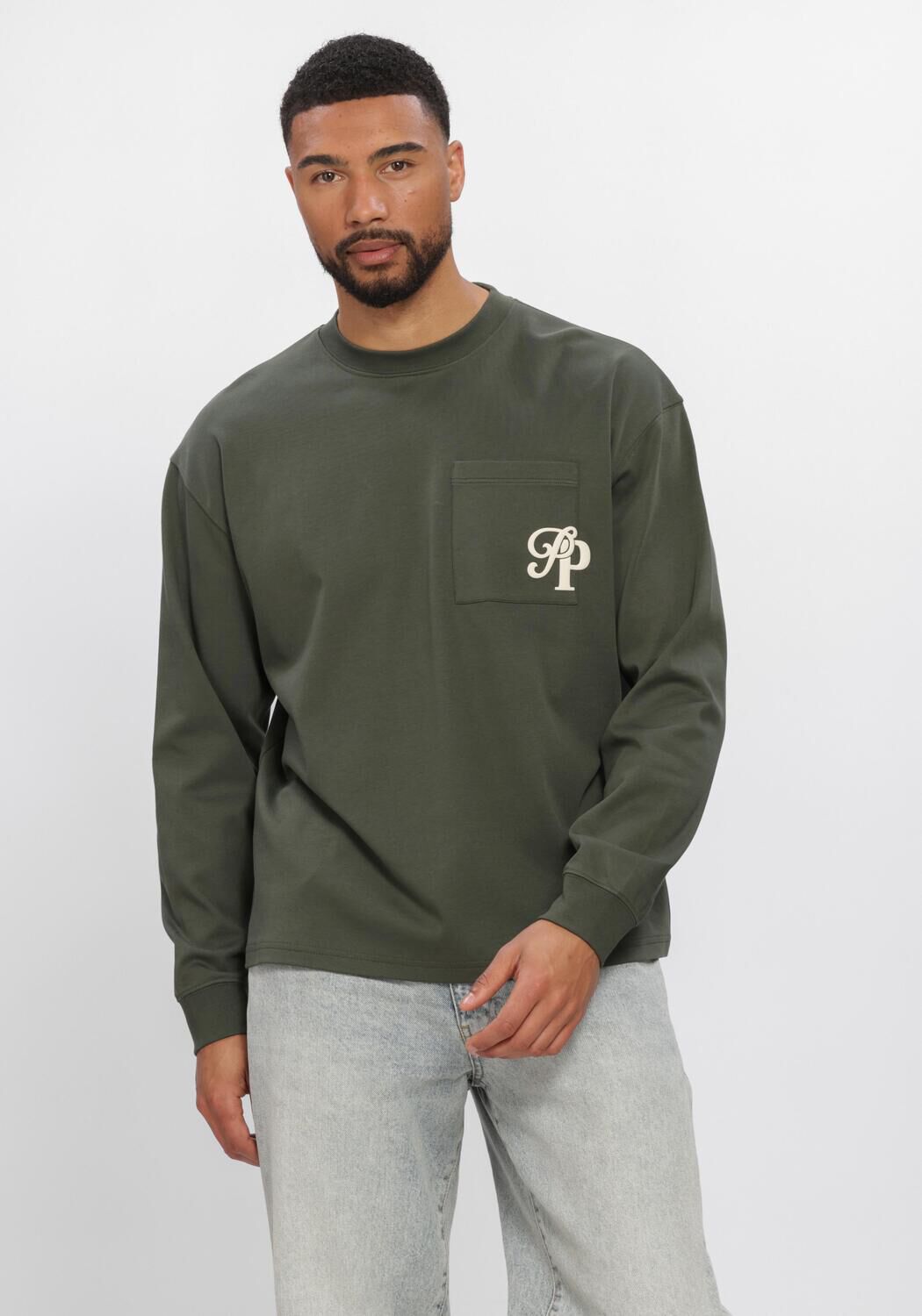 Dunkelgr&uuml;n PURE PATH T-shirt INITITIALS POCKET - large