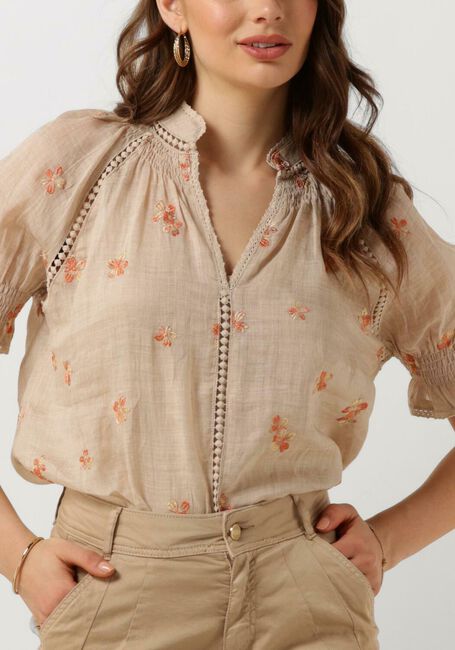 Sand NUKUS Top CAROLINA TOP EMBROIDERY - large