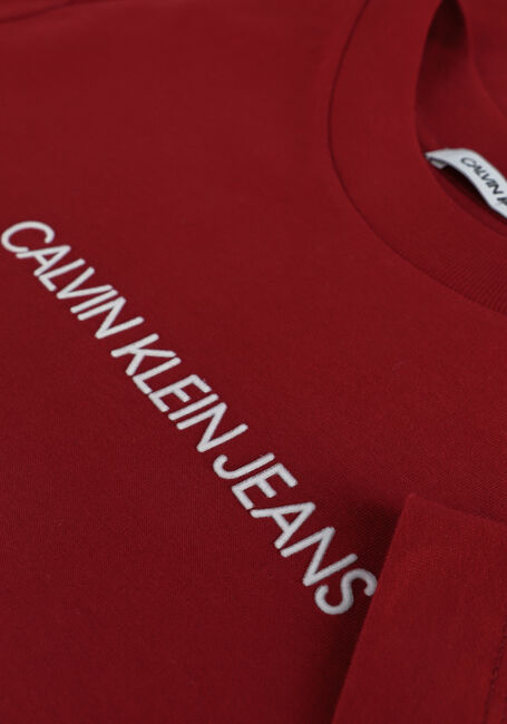 Rote CALVIN KLEIN T-shirt SHRUNKEN INSTITUTIONAL TEE - large