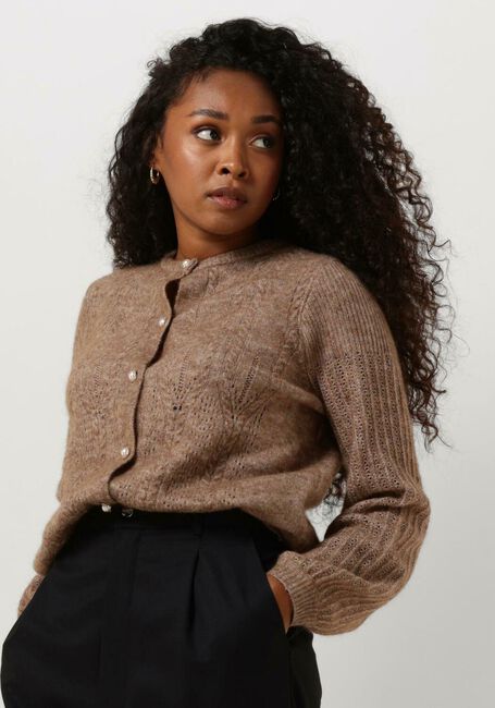 Braune OBJECT Pullover OBJOPHELIA L/S KNIT CARDIGAN REP - large