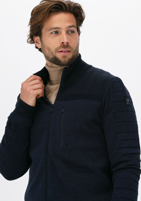 Dunkelblau VANGUARD Strickjacke ZIP JACKET COTTON BONDED MELAN - large