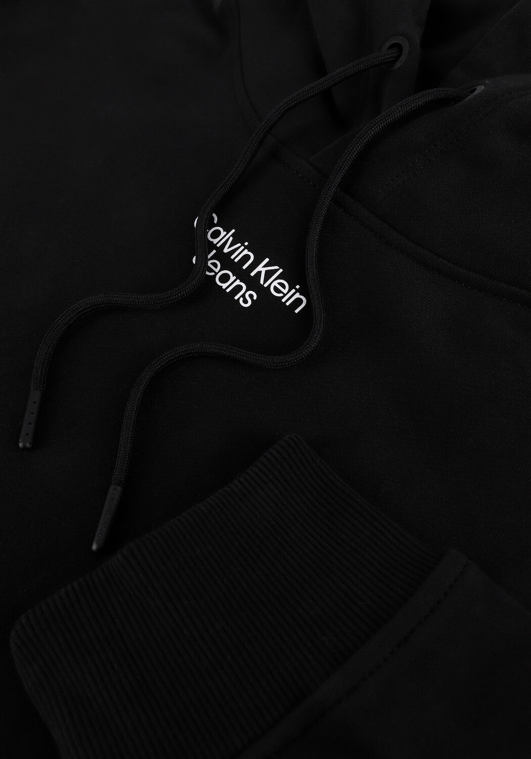 Schwarze CALVIN KLEIN Sweatshirt STACKED LOGO HOODIE MEN - large