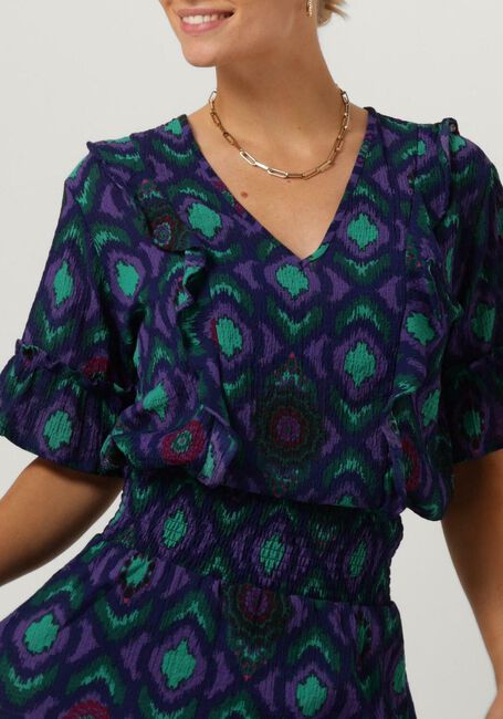 Lilane ALIX THE LABEL Top LADIES WOVEN IKAT RUFFLE TOP - large