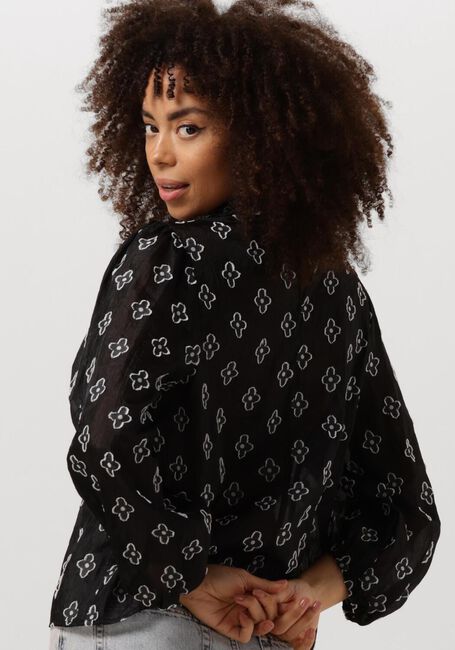 Schwarze MINUS Blusen AGINA ROUND NECK BLOUSE - large