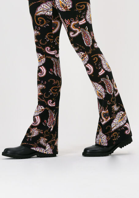 Schwarze COLOURFUL REBEL Schlaghose PAISLEY PEACHED FLARE PANTS - large