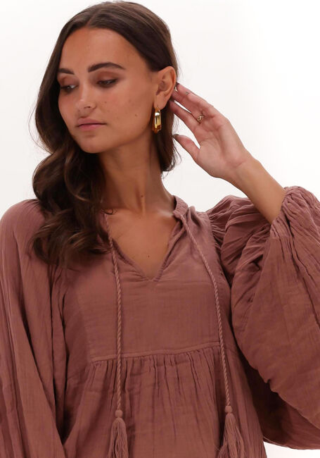 Braune SISSEL EDELBO Blusen DICTE ORGANIC COTTON TOP - large