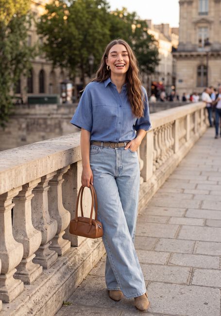 Hellblau EST'SEVEN Wide jeans EVI JEANS 26 - large