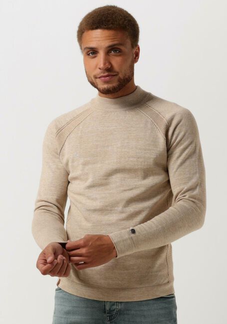 Beige CAST IRON Pullover MOCK NECK COTTON HEATHER PLATED - large