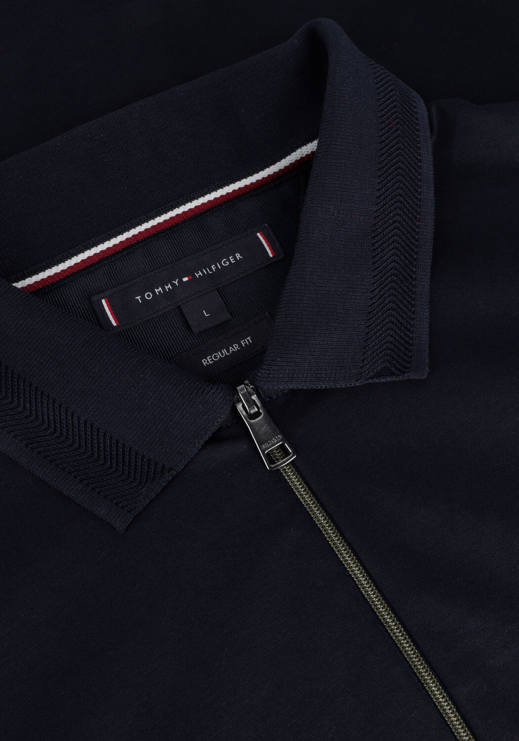 Dunkelblau TOMMY HILFIGER Pullover ZIP DRESS CASUAL SLIM LS POLO - large