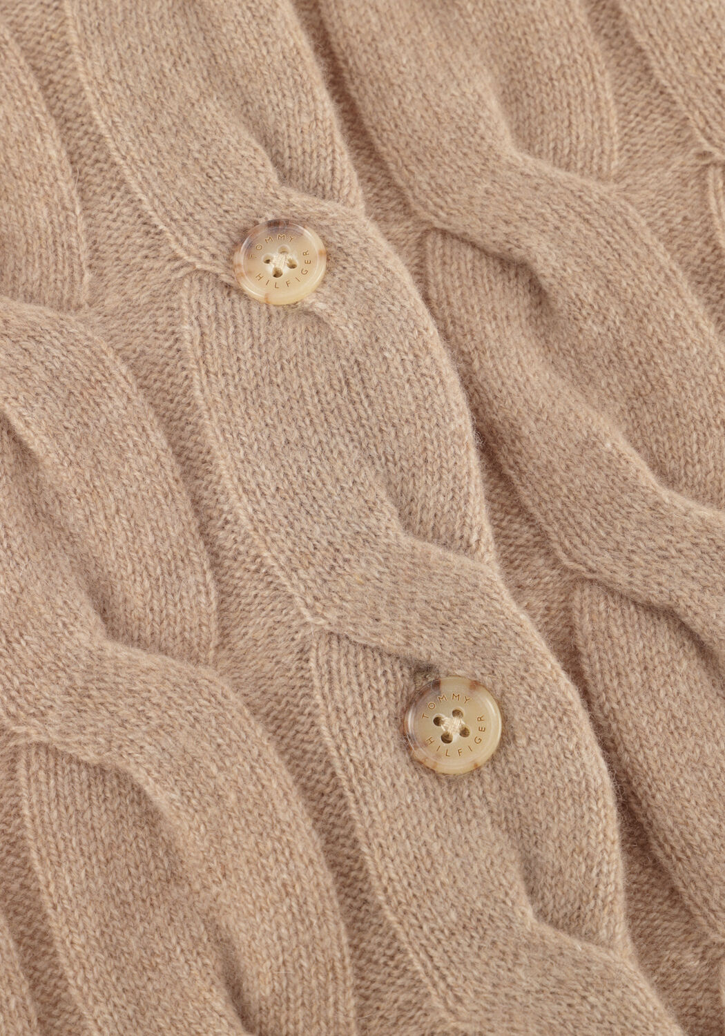 Beige TOMMY HILFIGER Strickjacke SOFT WOOL CABLE C-NK LS CARDIGAN - large