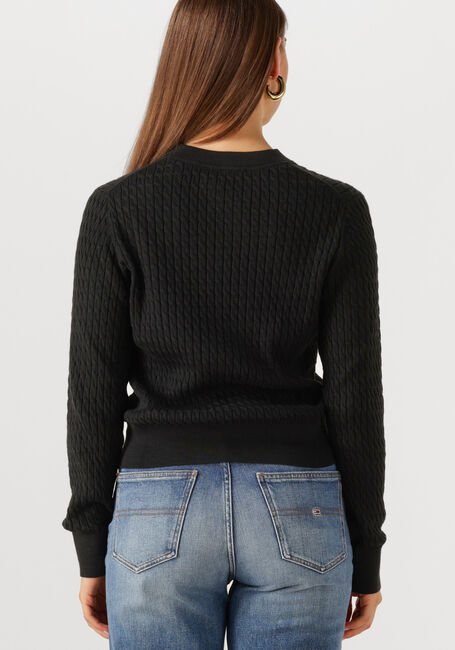 Schwarze TOMMY HILFIGER Pullover CO CABLE FINE GG C-NK LS SWT - large