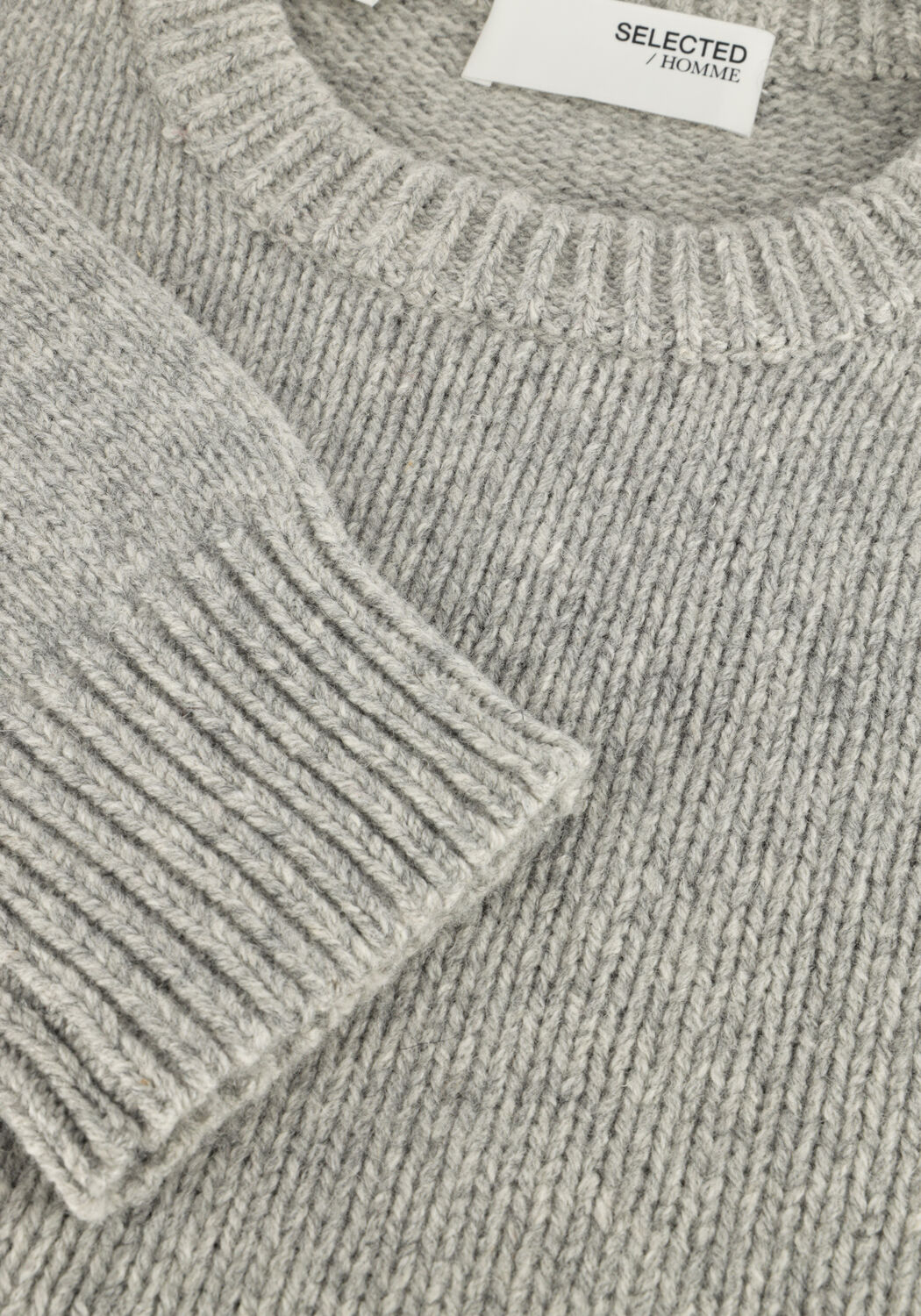 Hellgrau SELECTED MEN Pullover SLHCODY LS KNIT RELAXED CREW NECK - large