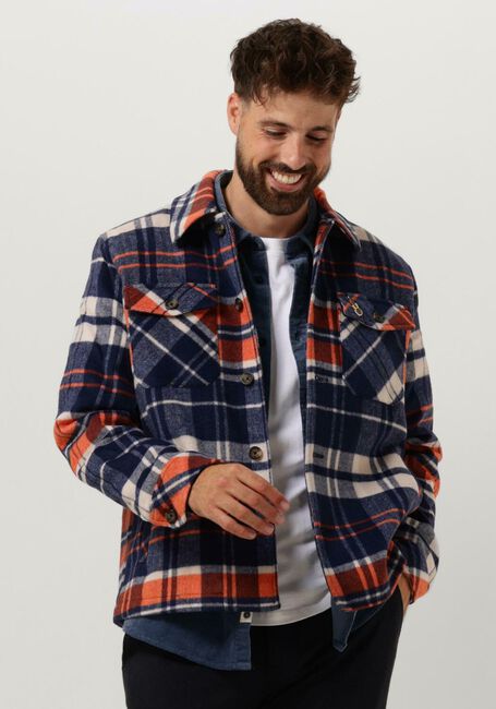 Blaue SCOTCH & SODA Overshirt BRUSHED WOOL-BLEND CHECKED OVERSHIRT - large