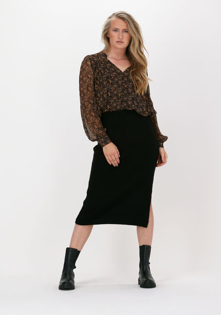 Schwarze NA-KD Midirock SIDE SLIT MIDI SKIRT - large