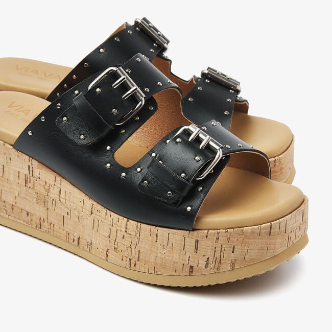 Schwarze VIA VAI Pantolette SISSEL MIRA - large