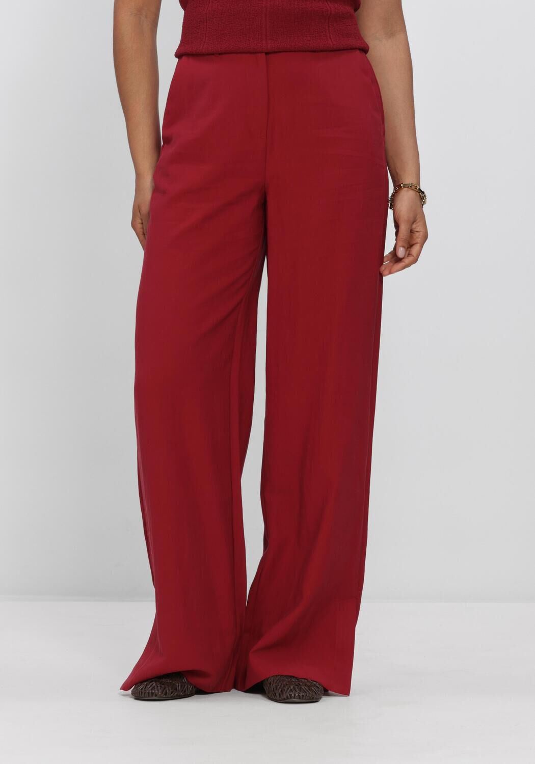 Rote MSCH COPENHAGEN Weite Hose MSCHKEELEY EDELMIRA HW PANTS - large