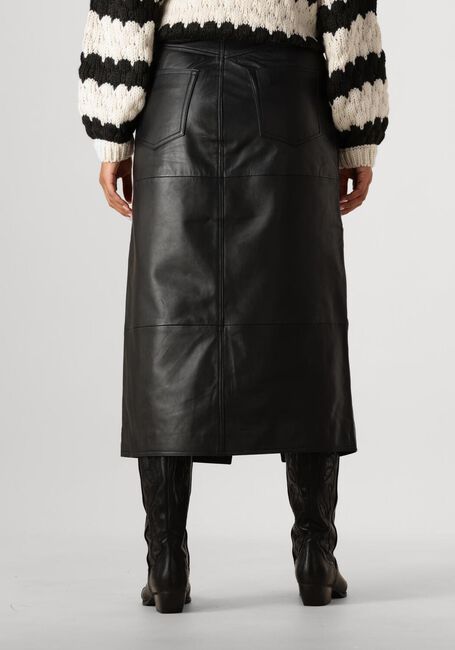 Schwarze Y.A.S. Maxirock YASMINA HW LEATHER LONG SKIRT - large