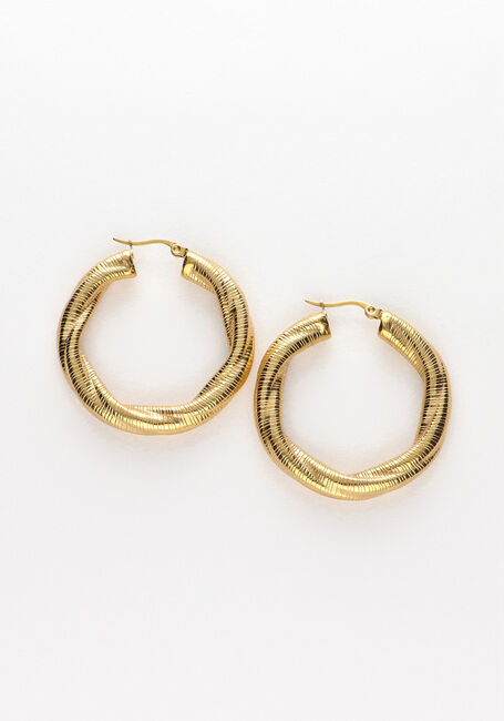 Goldfarbig NOTRE-V Ohrringe TWISTED HOOP OORBELLEN - large
