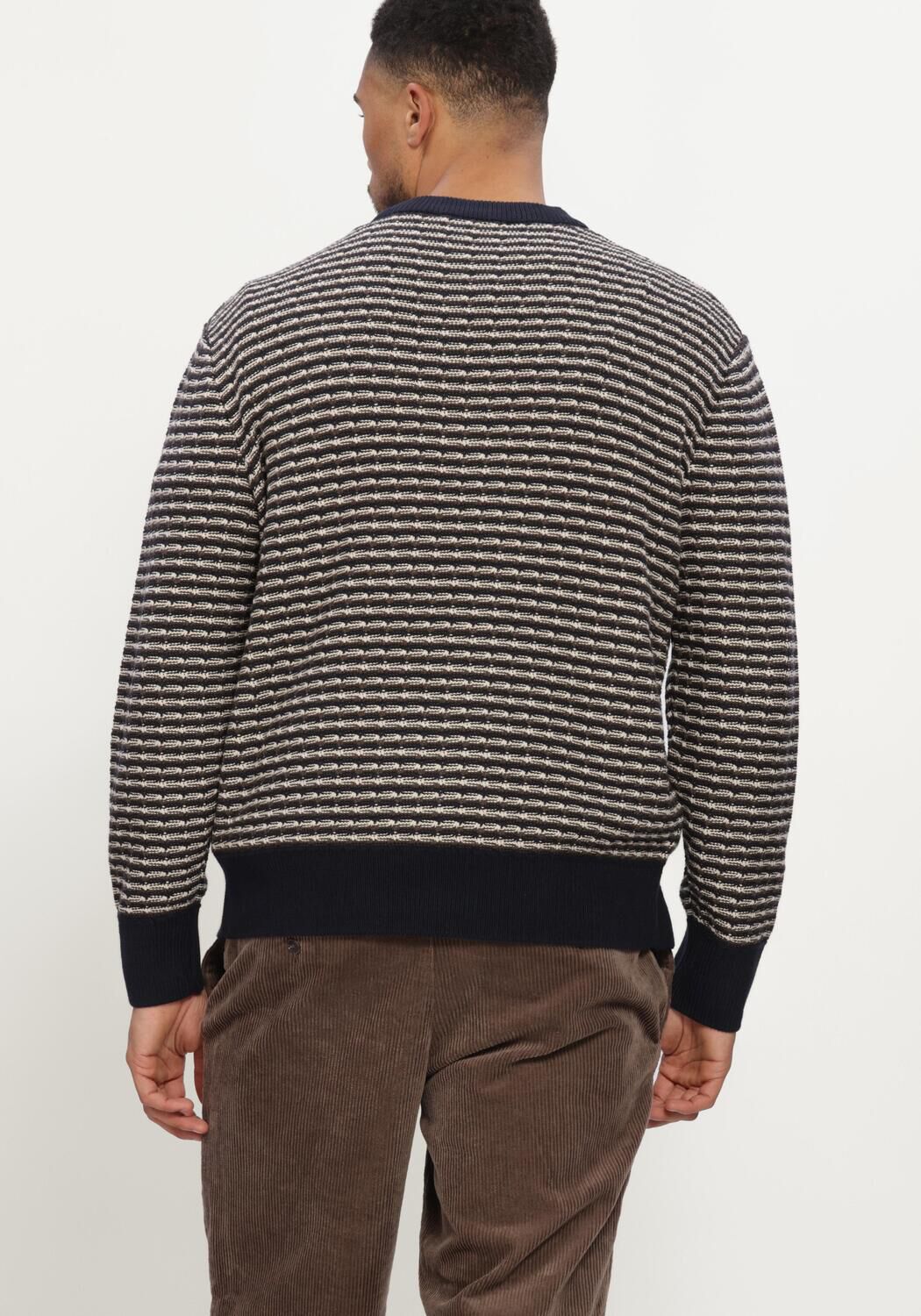 Mehrfarbige/Bunte SELECTED MEN Pullover SLMDARRELL LS STRUCTURE CREW NECK - large