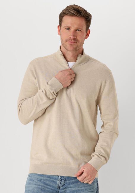 Beige SELECTED HOMME Pullover SLHBERG HALF ZIP CARDIGAN NOOS - large
