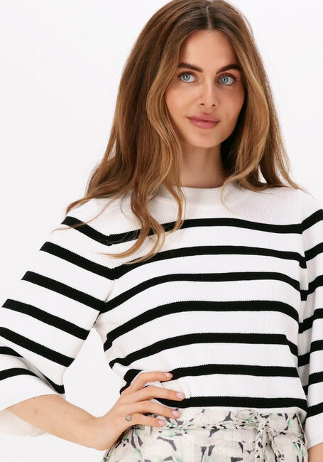 Weiße NEO NOIR Pullover MINKA STRIPE KNIT BLOUSE - large