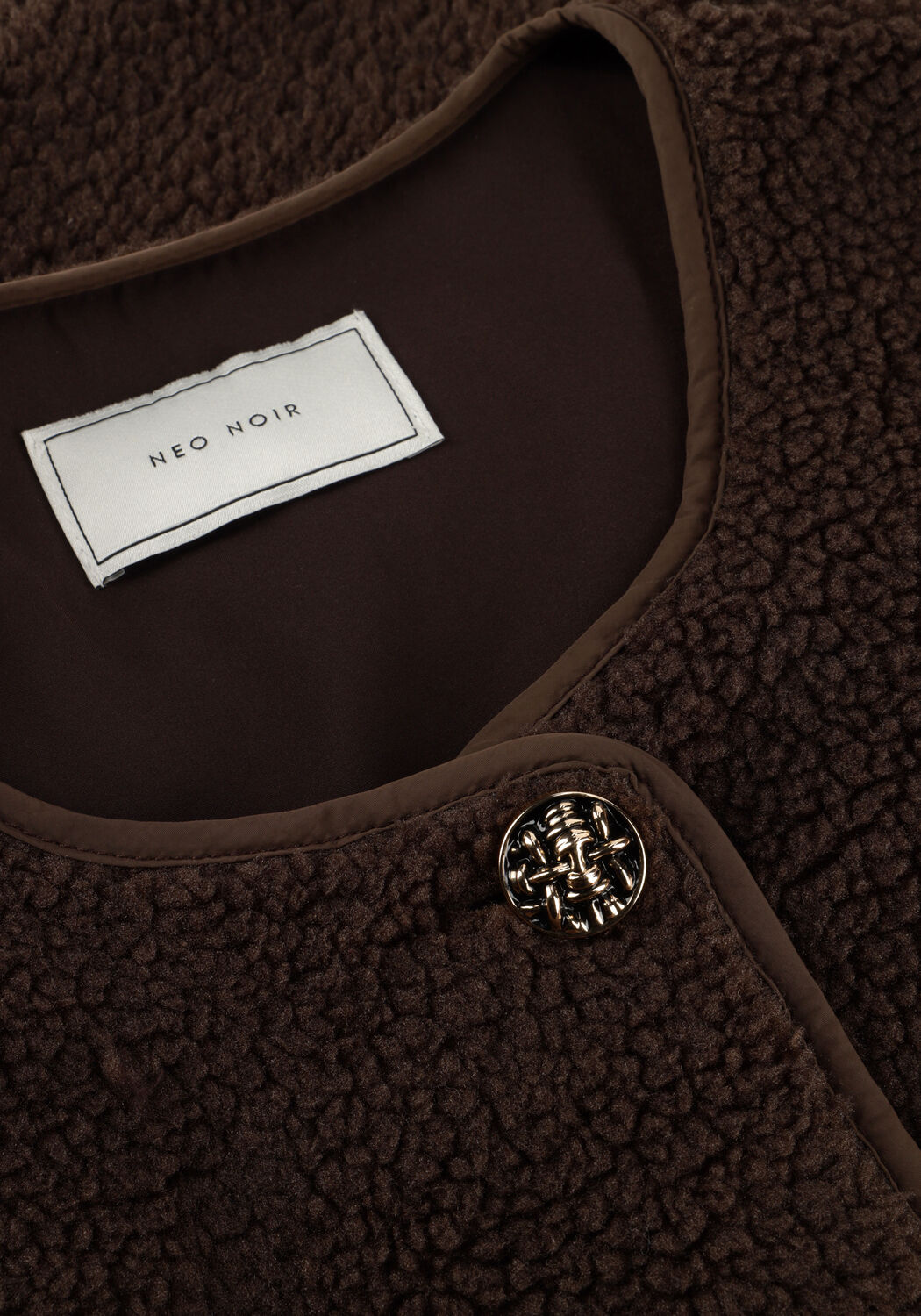 Braune NEO NOIR Gilet MARIKO TEDDY VEST - large