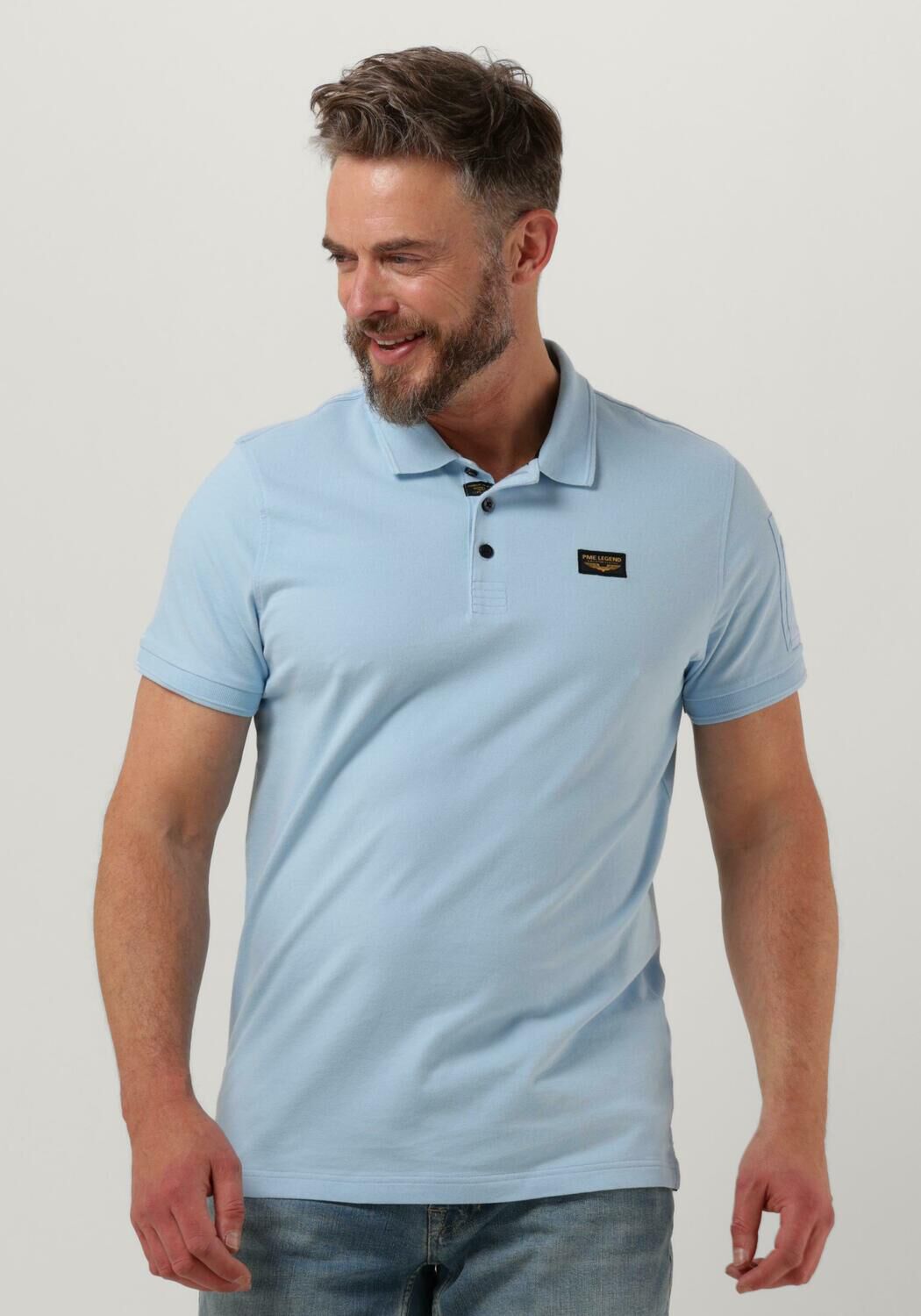 Hellblau PME LEGEND Polo Shirt SHORT SLEEVE POLO TRACKWAY POLO Omoda