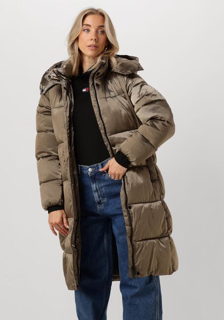 Grüne CALVIN KLEIN Wattierte Jack MONOLOGO ND SHINY LONG PUFFER - large