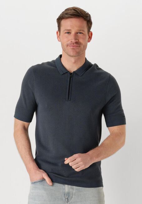 Blaue CAST IRON Polo-Shirt SHORT SLEEVE POLO REGULAR FIT COTTON MODAL - large