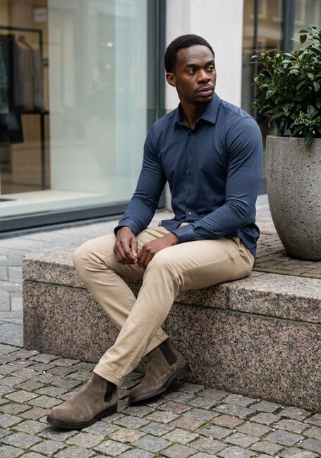 Dunkelblau CAST IRON Casual-Oberhemd CF TECH TWILL JERSEY - large