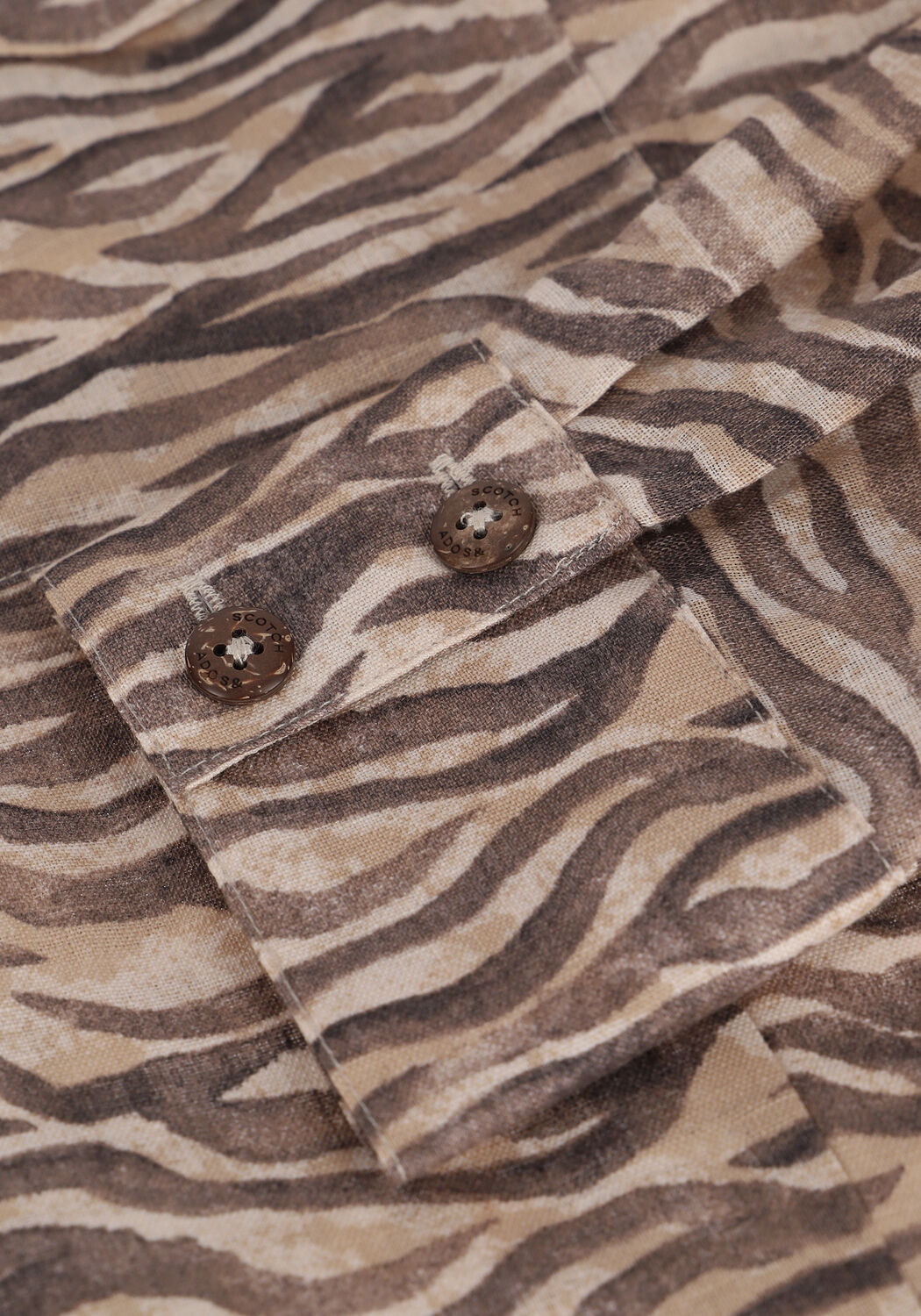 Braune SCOTCH & SODA Blusen PRINTED BUTTON UP SHIRT - large