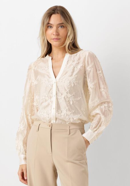 Weiße SUMMUM Blusen BLOUSE FLOWER LACE - large