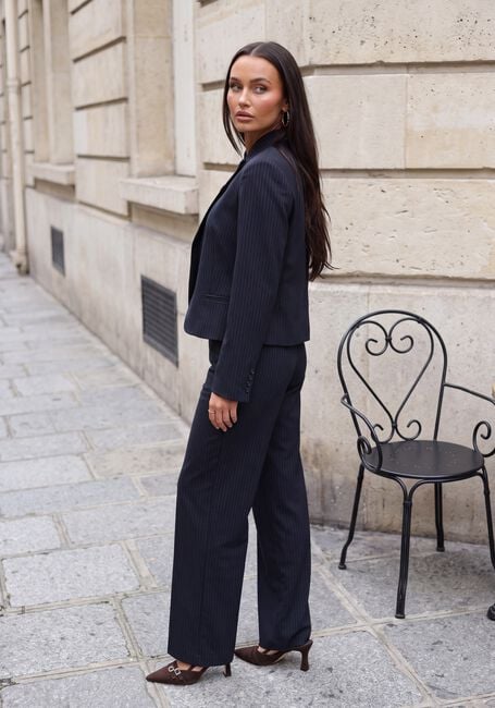 Schwarze NEO NOIR Hose NATHALIE SLIM PINSTRIPE PANTS - large