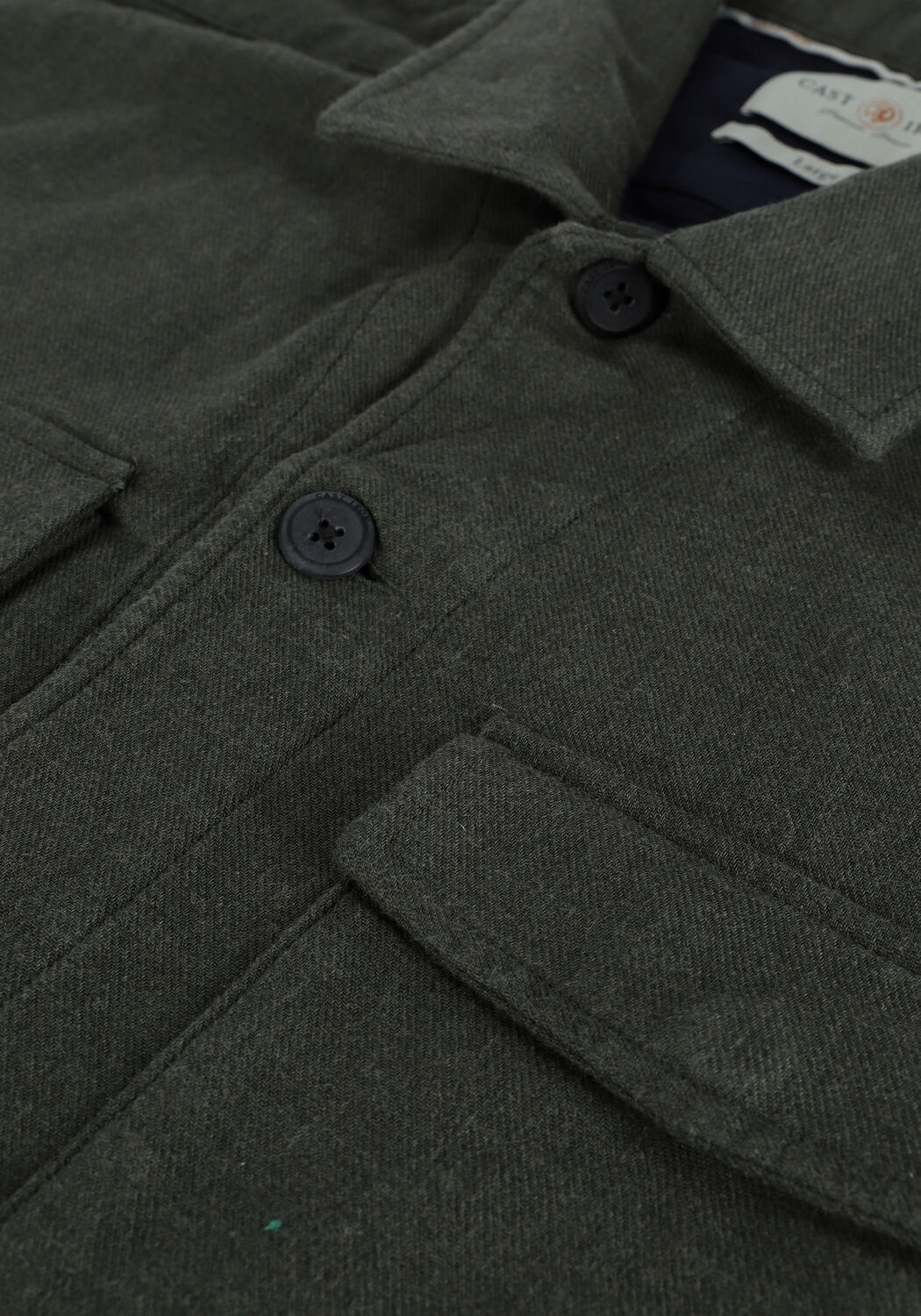 Dunkelgr&uuml;n CAST IRON Overshirt LONG SLEEVE SHIRT COTTON DOUBL - large