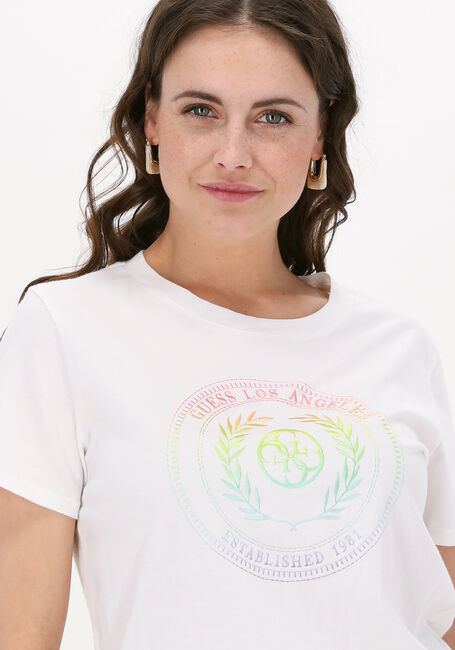 Wei&szlig;e GUESS T-shirt EMBLEM LOGO EASY FIT - large