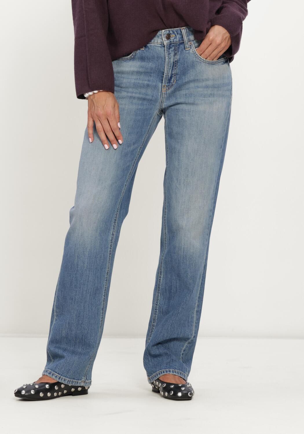 Hellblau CAMBIO Straight leg jeans GINI LONG STUDIO87 - large