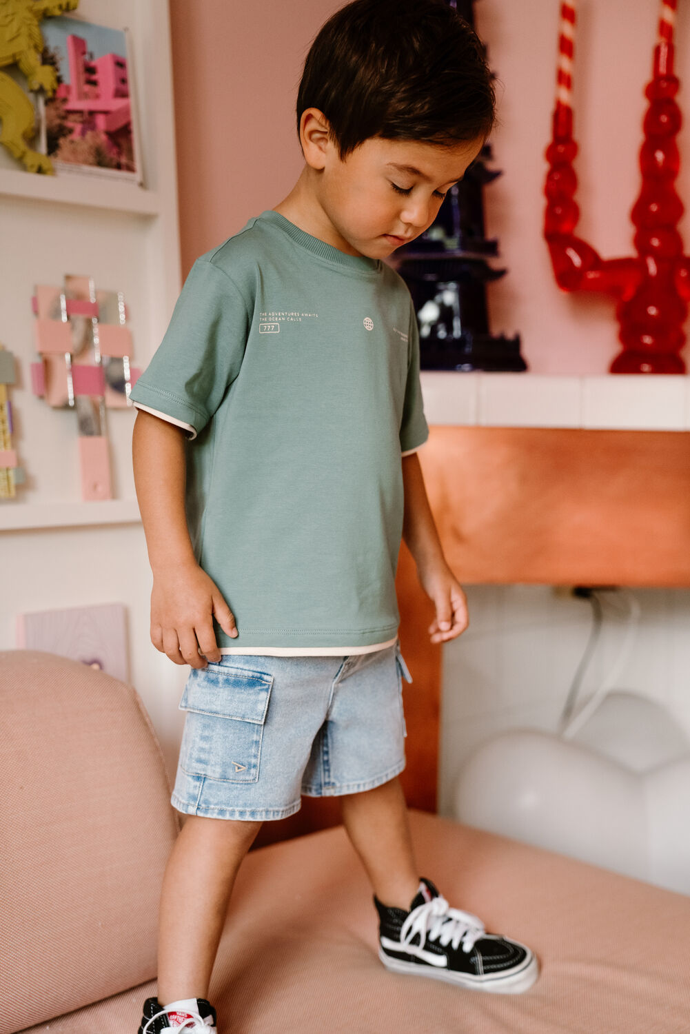 Hellblau DAILY7 Kurze Hosen CARGO DENIM SHORT - large