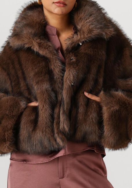 Braune NEO NOIR Fake-Fur-Jack STEFF FAUX FUR JACKET - large