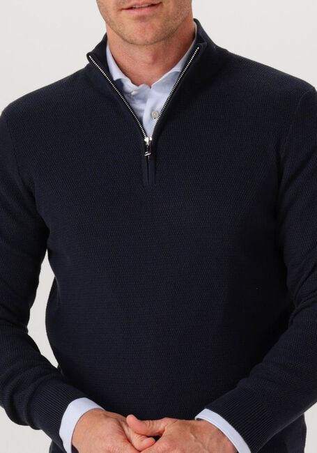 Dunkelblau PROFUOMO Pullover PULLOVER HALF ZIP TWINKLE SLUB - large