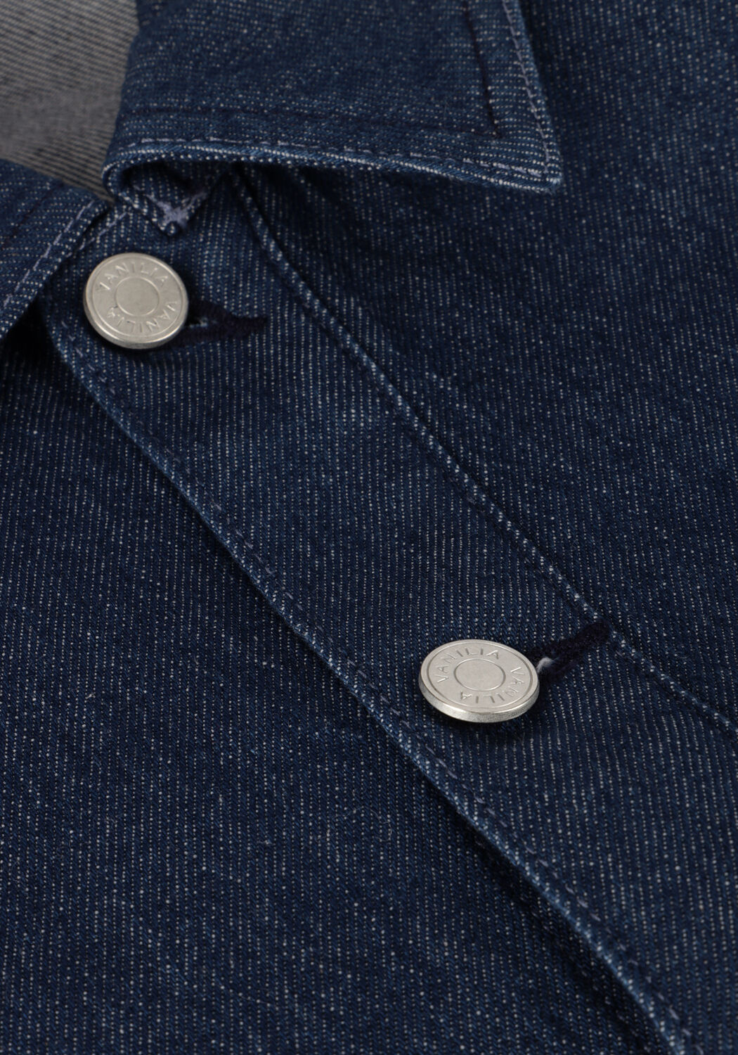 Blaue VANILIA Jeansjacke RINSED DENIM JACKET - large