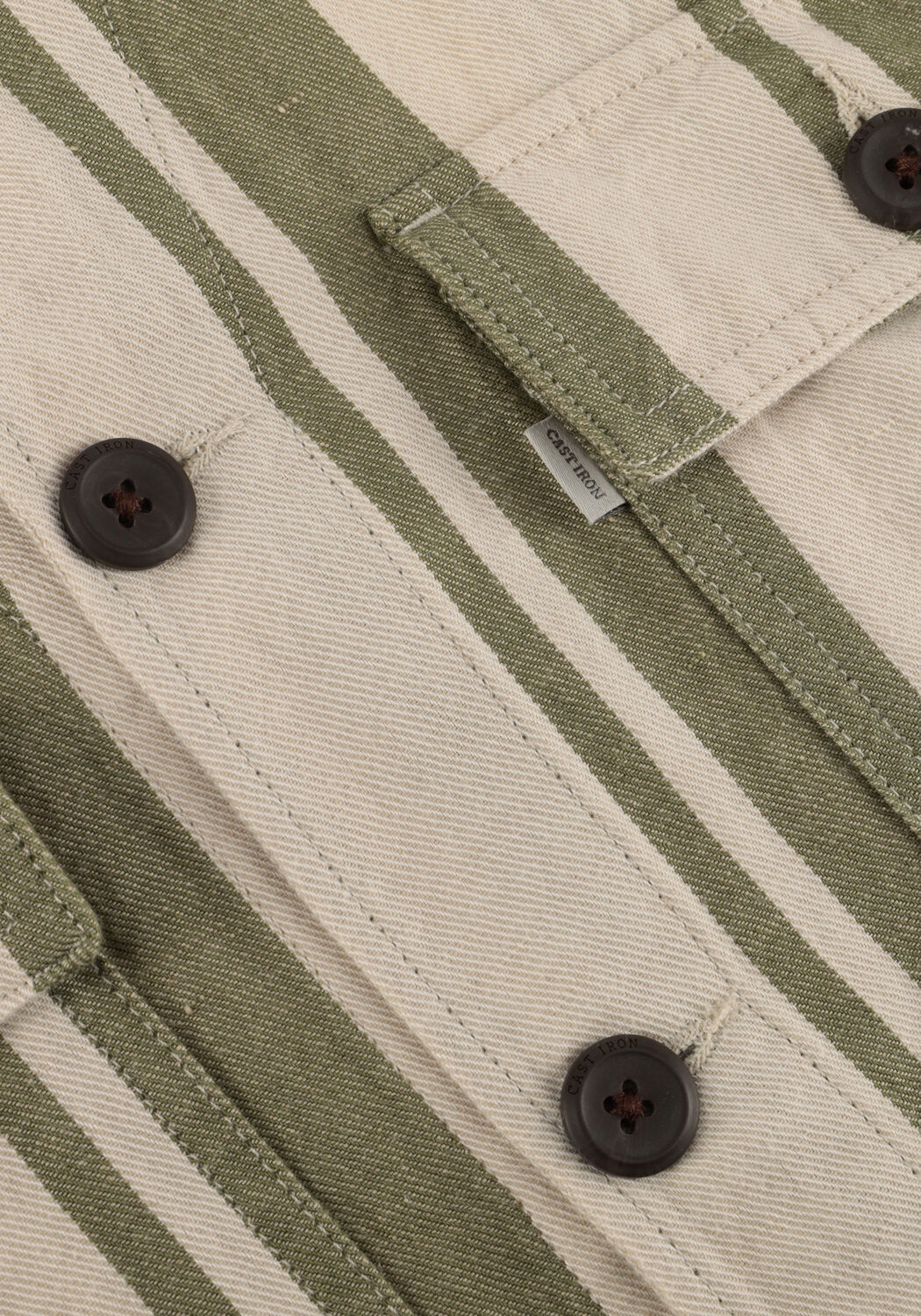 Beige CAST IRON Overshirt LONG SLEEVE SHIRT SANBORN TWILL STRIPE - large