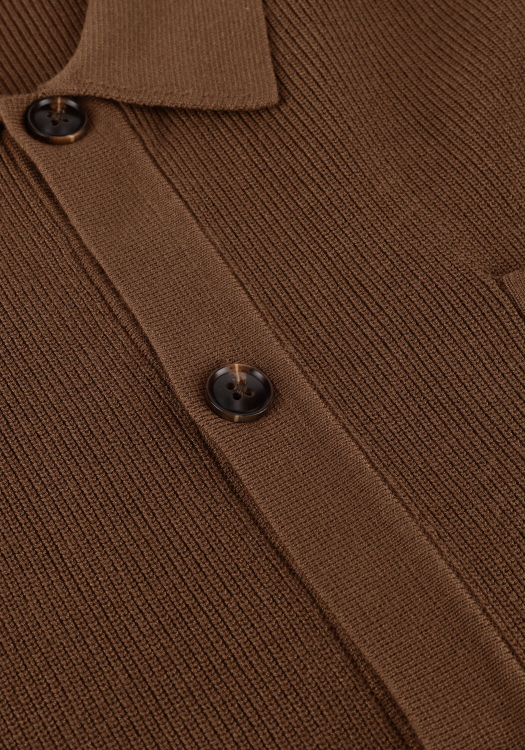 Braune ANERKJENDT Polo-Shirt AKVILHELM NEEDLE RIB SS KNIT - large