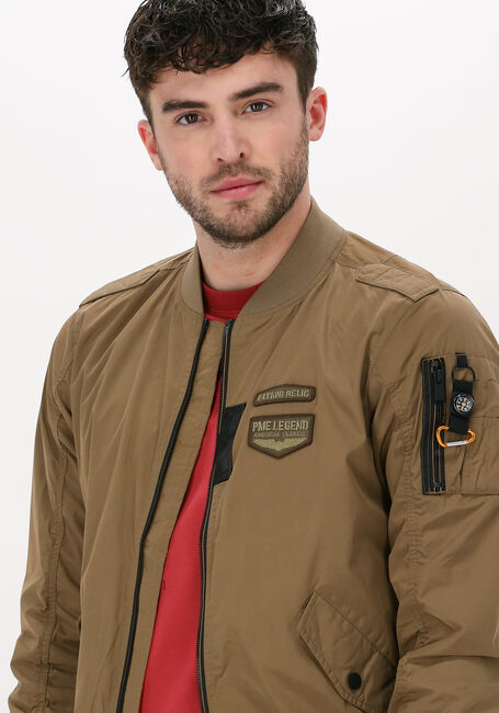 Beige PME LEGEND Jack BOMBER JACKET GLAZER FLIGHTER - large