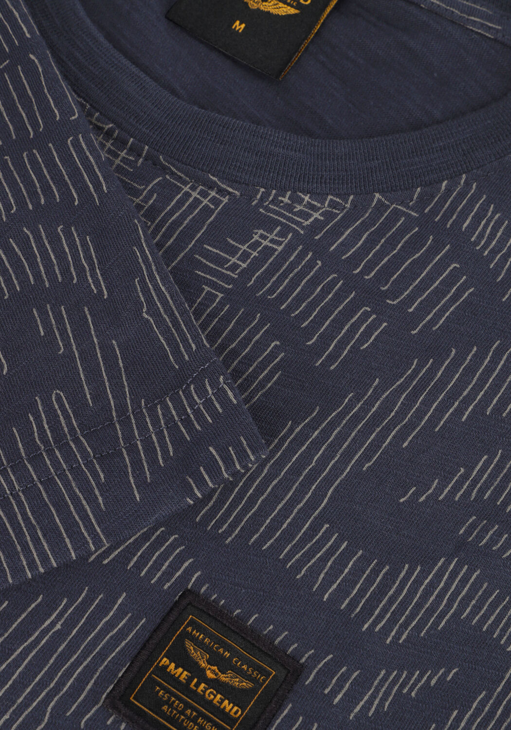 Blaue PME LEGEND T-shirt SHORT SLEEVE R-NECK SLUB JERSEY AOP - large