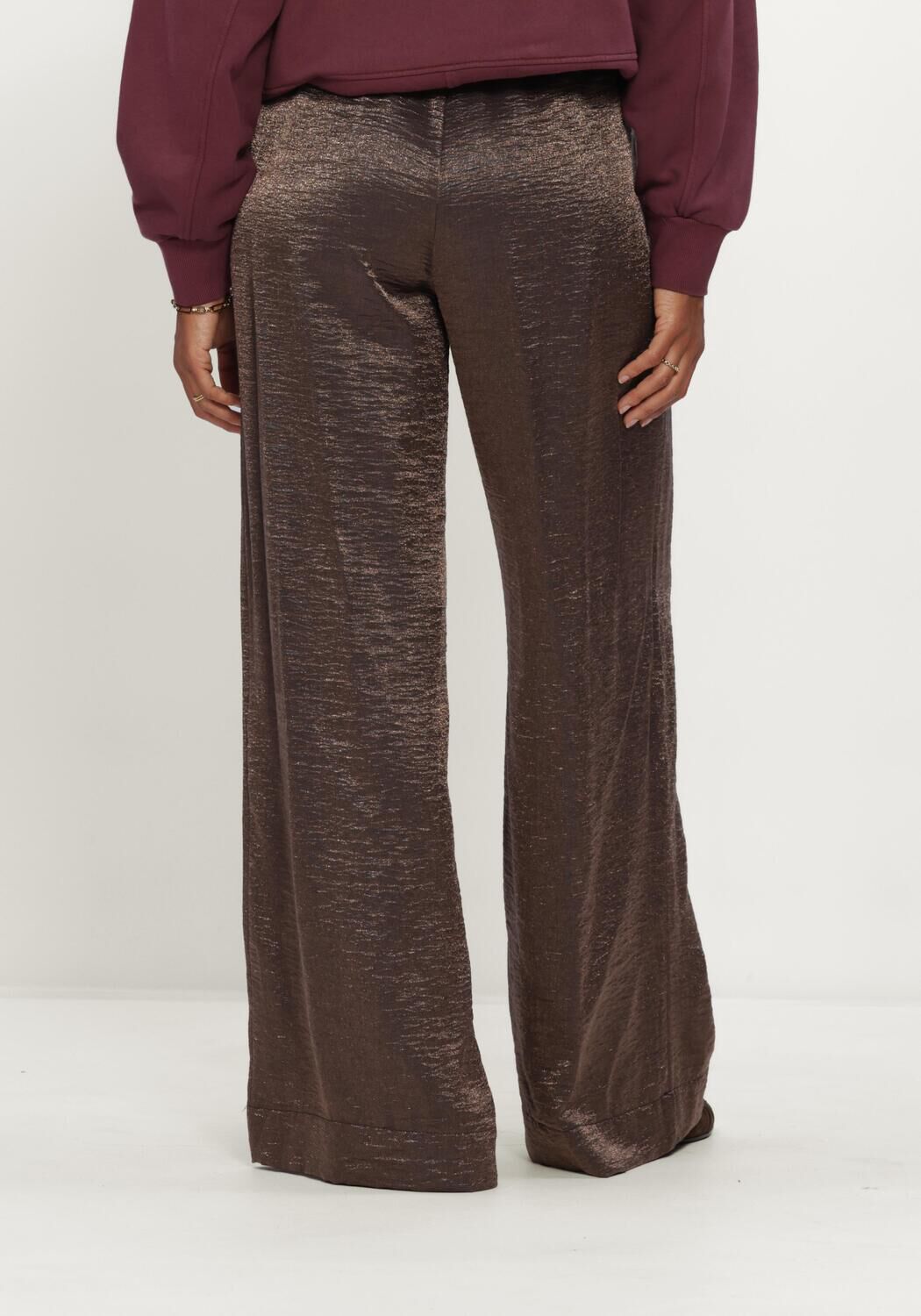 Braune BY-BAR Weite Hose LODI METALLIC PANTS - large