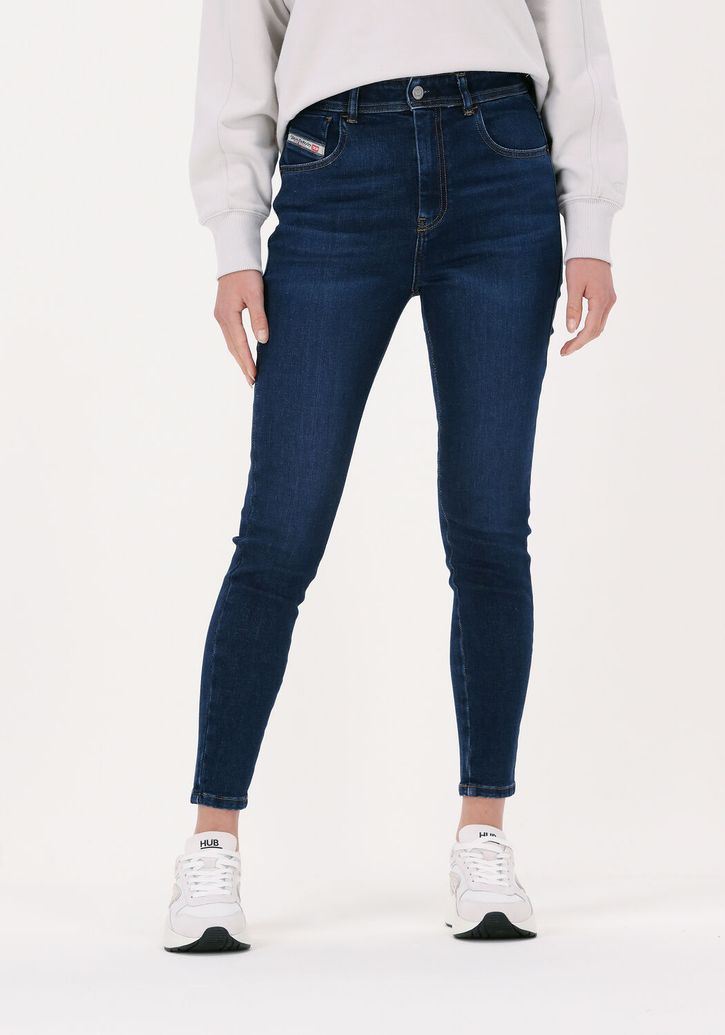 DIESEL Denim 1984 Slandy Skinny-Jeans in Grau Damen Bekleidung Jeans Röhrenjeans 