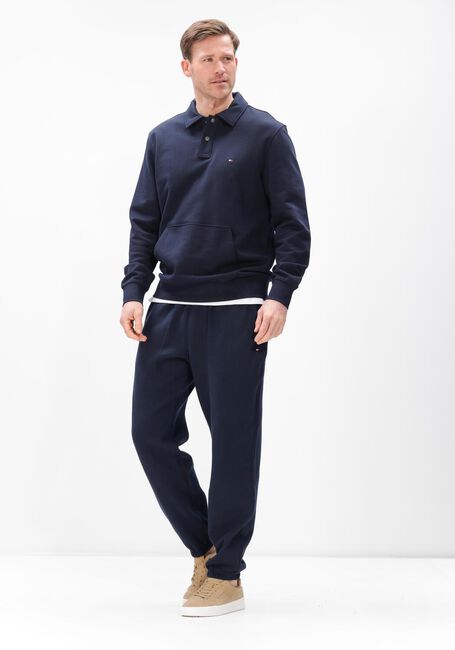 Dunkelblau TOMMY HILFIGER Pullover ESSENTIAL TERRY POLO SNAP SWEAT - large